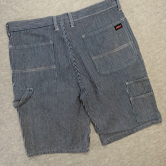 Dickies Shorts Mens 36 Blue Hickory Stripe Railroad Conductor Carpenter Workwear - Picture 1 of 12